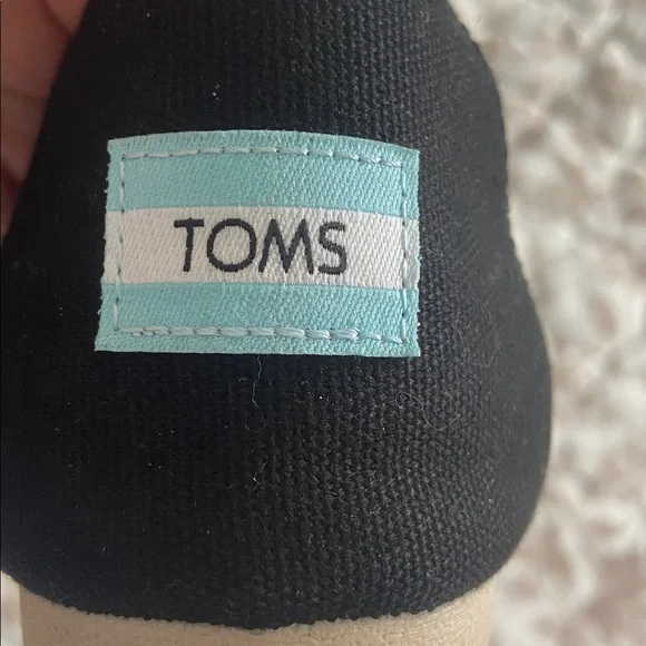 TOMS Black Canvas Slip-Ons - Picture 8 of 9